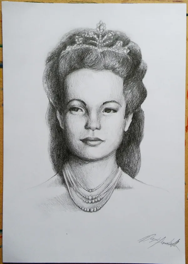 Sissi portré - tanulmányrajz