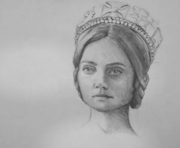 Victoria portré - tanulmányrajz